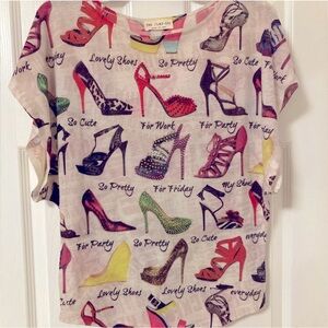 Bejeweled sequin shoe shirt